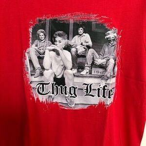 NWOT: Red Graphic Tee with Thug Life Print